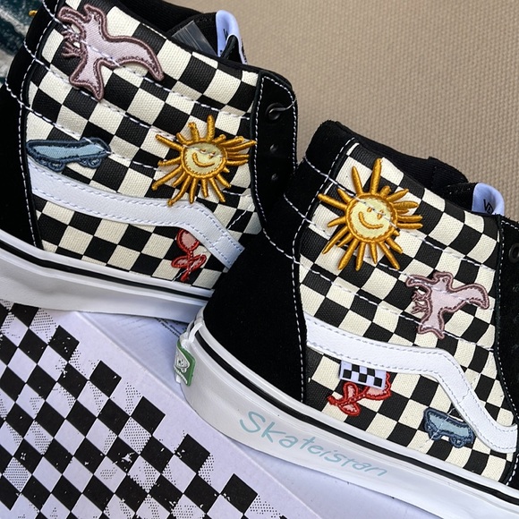 Vans Skate Sk8- Hi Skateistan Popcush  Checkerboard MEN`S - Picture 15 of 16